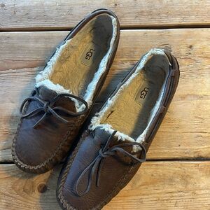 UGG Men's Dark Brown Leather Loafers